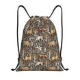 thumbnail image 1 of Xecao Moose fox bear leaf tree Pattern Sports Drawstring Backpack - String Swim Gym Bag with Wet Proof Pocket for Women&Men-Medium, 1 of 6