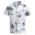 thumbnail image 3 of TAIAOJING Mens Floral Hawaiian Shirts Turn Down Collar Printed Loose Short Sleeve Beach Button Down Blouse Shirt, 3 of 5