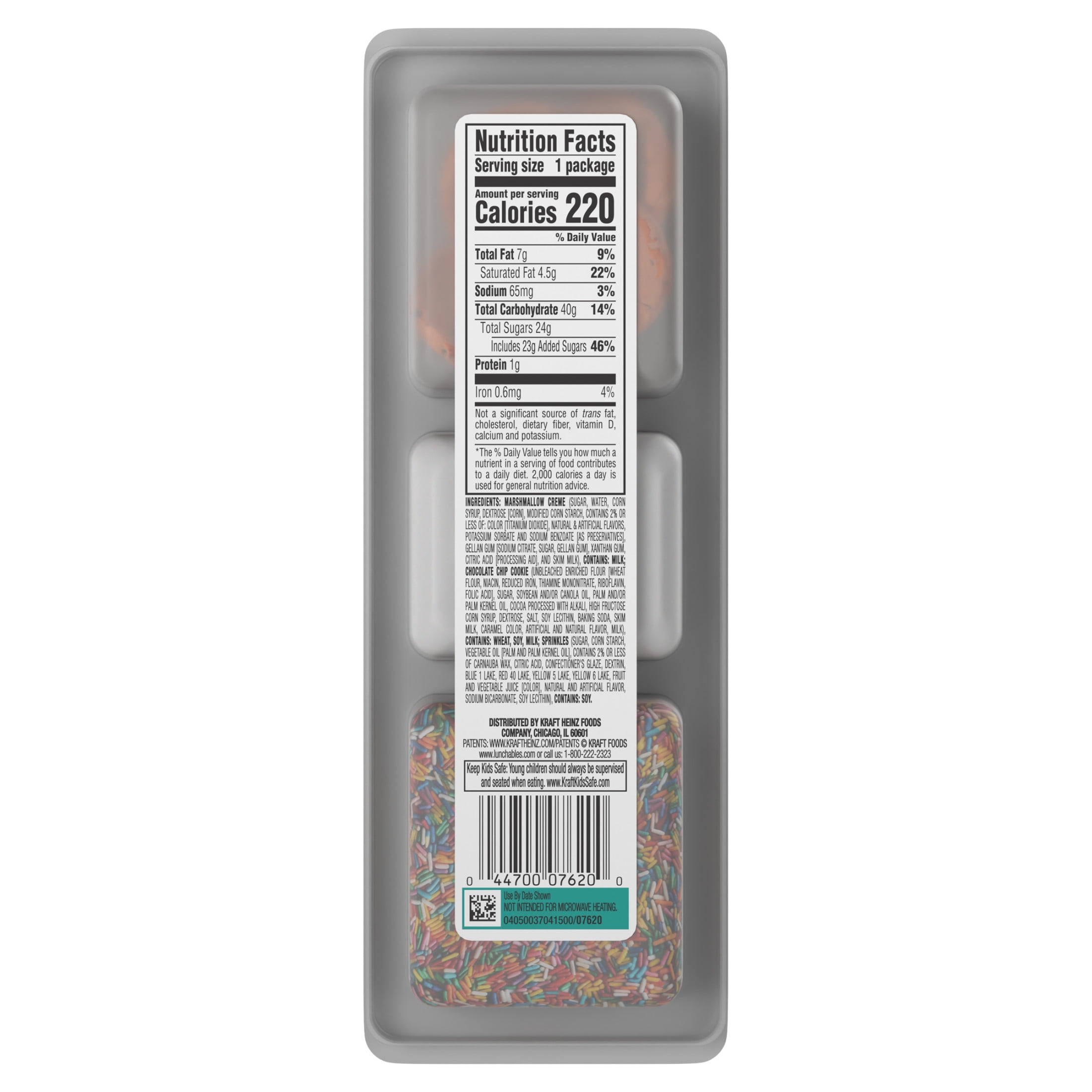 (3 pack) Lunchables Cookie Dunks with Mini Chocolate Chip Cookies, Marshmallow Creme and Sprinkles 1.95 oz Tray