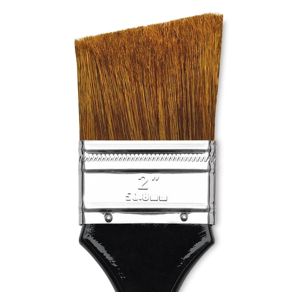 Dynasty Red-Letter Bristle/Ox Brush - Angle, Long Handle, Size 2