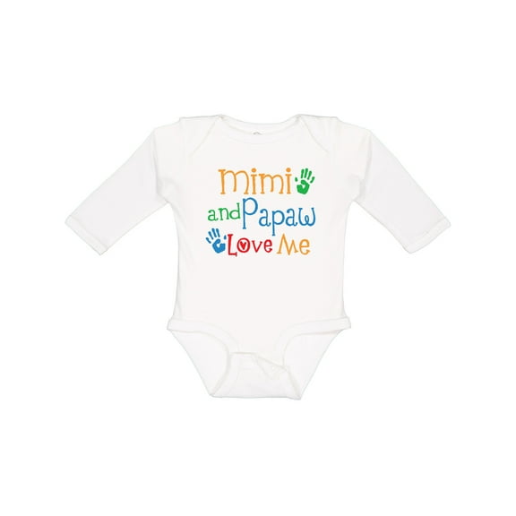 Inktastic Mimi and Papaw Love Me Boys or Girls Long Sleeve Baby Bodysuit