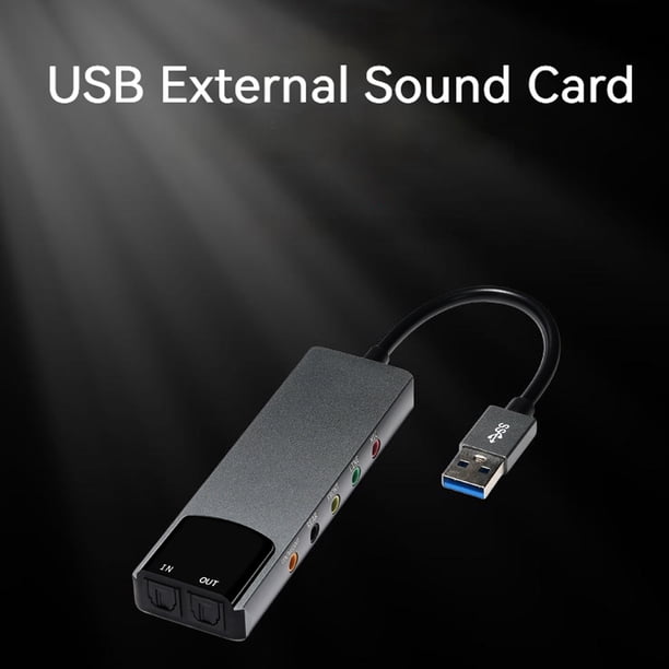 Tarjeta de audio externa SPDIF Tarjeta de sonido óptica USB 7.1 5.1 canales para computadora PC