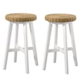 thumbnail image 6 of Alaterre Furniture Calais 24in Round Barstools Set of 2 with Woven Seats, White, 6 of 6