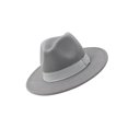 thumbnail image 1 of Unisex Elegant Church Fedora Hat Ribbon Band Belt Winter Outdoor Light Gray, 1 of 8