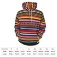 thumbnail image 4 of POBUDS Hoodie, Regular Fit Sporty Pullover Hooded Sweatshirt for Men Women Colorful Mexican Poncho Stripes S, 4 of 6
