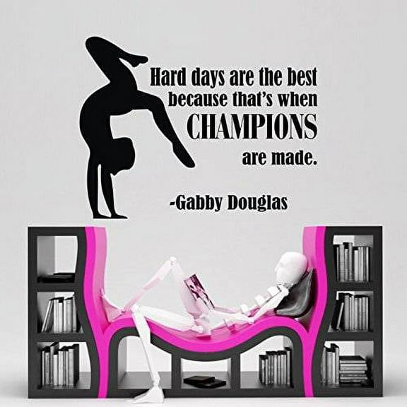 Custom Wall Decal Gymnastic Quote Champions Vinyl Wall Sticker 10x14"