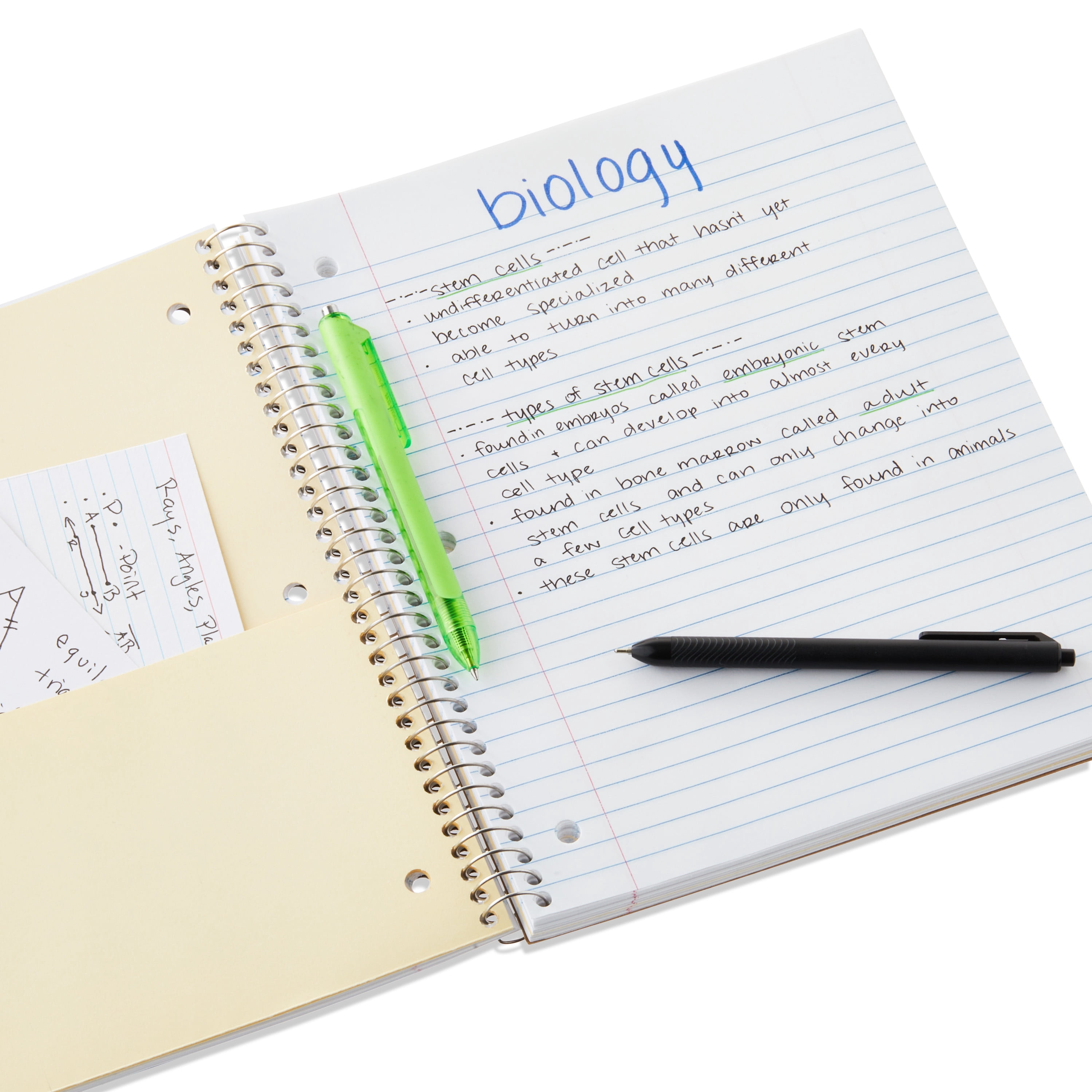 (2 pack) Pen+Gear Wide Ruled 3-Subject Poly Notebook, Black, 8.5" x 10.5", 120 Sheets