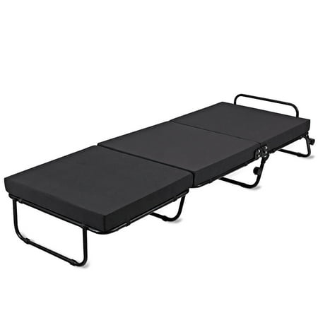 Costway Folding Convertible Sofa Bed Ottoman Couch Mattress Lounge Sleeper W Casters