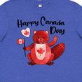 thumbnail image 4 of Inktastic Happy Canada Day Cute Red Beaver with Canadian Flag Youth T-Shirt, 4 of 5