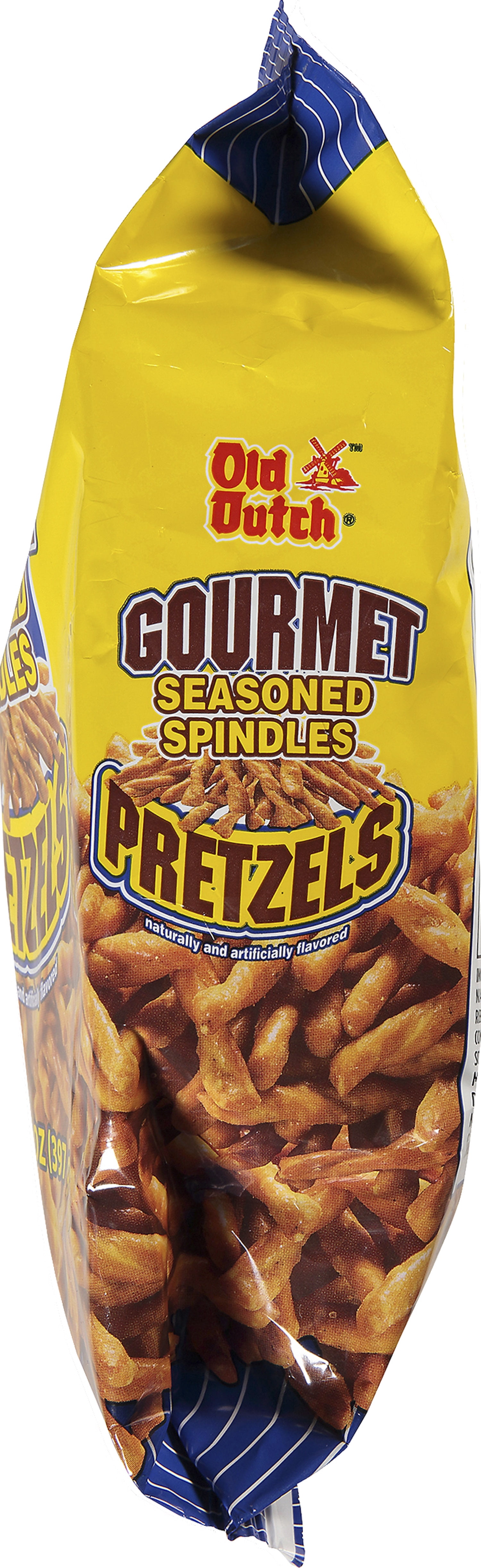 Old Dutch Seasoned Spindles Pretzels 14 oz Flat Bottom Bag