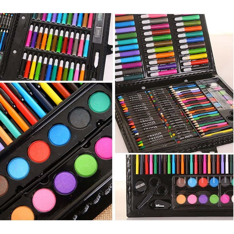 GIXUSIL Kids Art Set 150Pcs Painting Drawing Set, Art Supplies Coloring Kit  with Colored Pencils Crayons Markers Art Drawing Kits, Graffiti/Painting  for Christmas Gift 4-12 Age, Toddlers, Beginners 