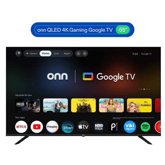 65" onn QLED 4K UHD Smart Gaming Google TV, 65SGQP4GSB1