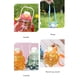thumbnail image 3 of Linda botella de agua de conejo con pajita, botella de plástico de gran capacidad con correa ajustable para el hombro para acampar, deportes, viajes, picnic, 3 of 8