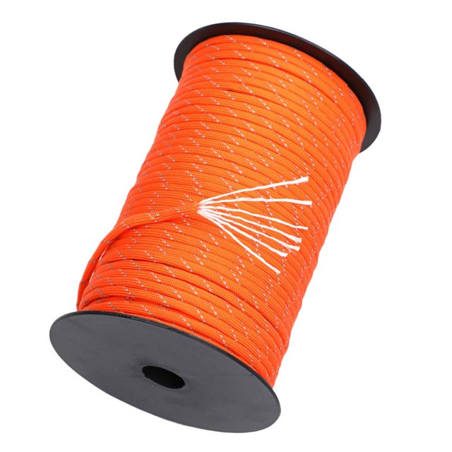 Cuerda de paracaídas reflectante 550 Paracord, cuerda de tienda, 7 hebras, 328 pies, pulseras de cordón, líneas de chico para acampar al aire libre, senderismo, naranja Baoblaze Paracord reflectante