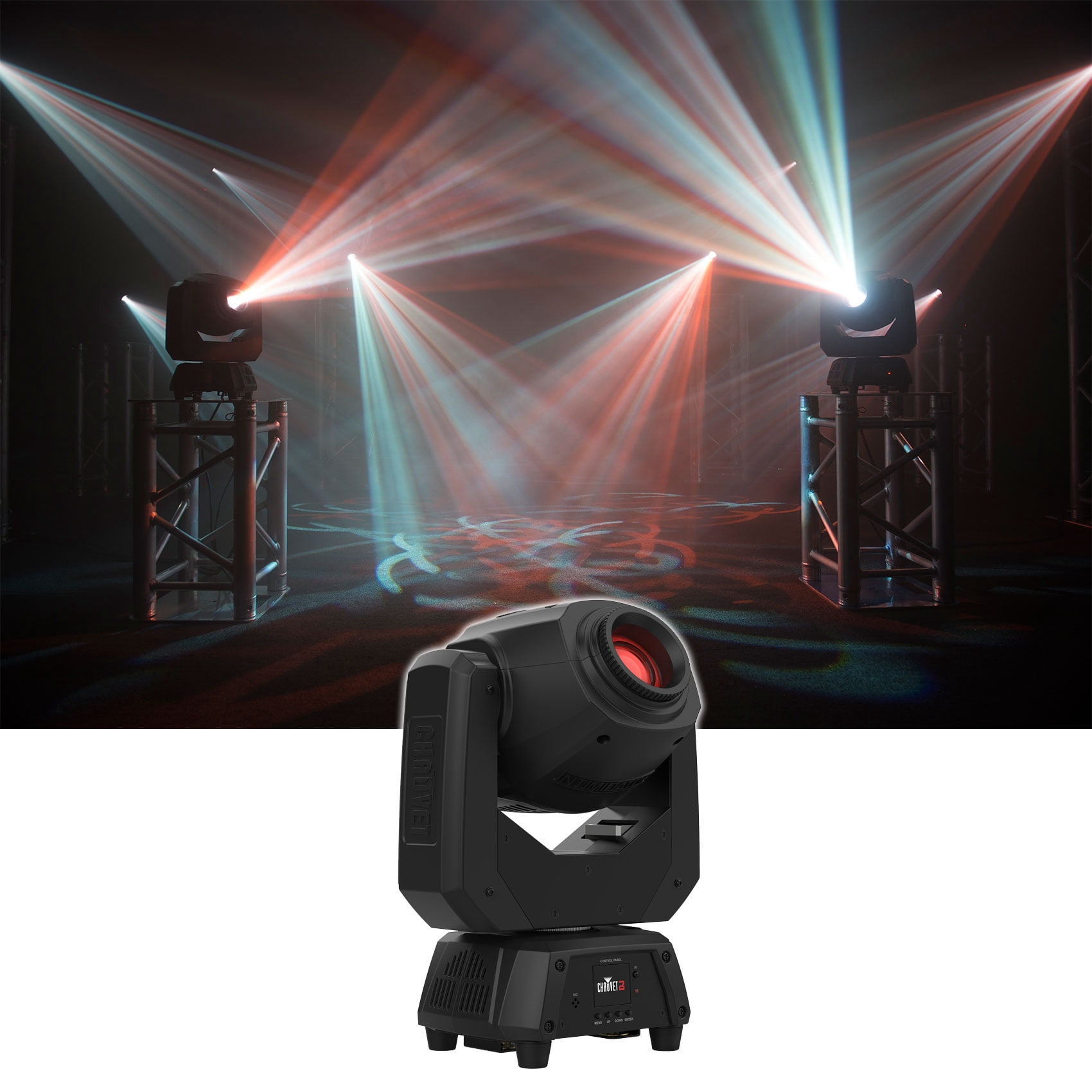 (2) Chauvet DJ Intimidator Spot 60 ILS DMX Moving Head Lights+LED Fog Machine