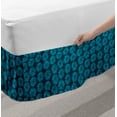 thumbnail image 2 of Flower Bed Skirt, Monochrome Pattern of Watercolor Painted Blue Tone Petals, Elastic Bedskirt Dust Ruffle Wrap Around for Bedding Decor, 4 Sizes, Petrol Blue Sea Blue, by Ambesonne, 2 of 2