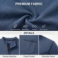 thumbnail image 5 of GIRUNS Men's Henley Shirts Long Sleeve Button T-Shirt Casual Stylish Cotton Pullover Shirt with Pocket Navy Blue 2XL, 5 of 7