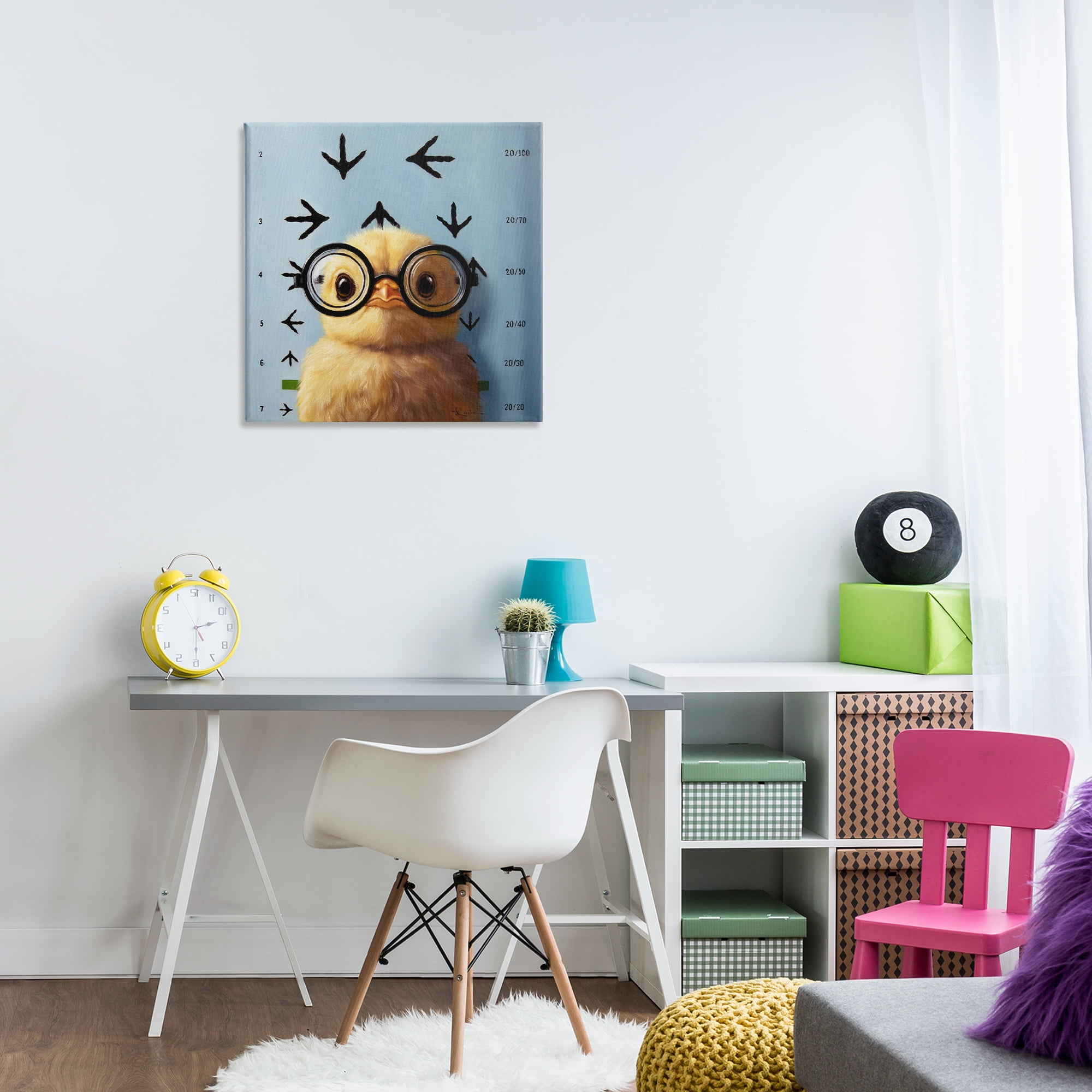 Four Eyes Chick Vision Canvas Wall Art, design by Lucia Heffernan