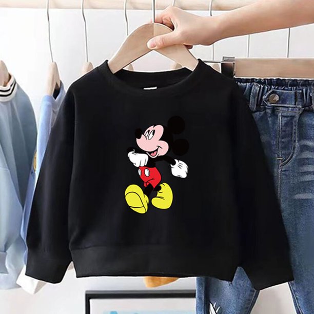 2022 Kids Toddler Round Neck Sweater Spring Autumn Girls Cartoon Printing Clothing Baby Minnie Mickey Mouse Fashion T-Shirt4T Gao Jinjia LED