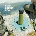 thumbnail image 4 of Triple Insulated Stainless Steel Water Bottle with Straw Lid - Flip Top Lid - Wide Mouth Cap (25 oz) Sports Drink Bottle, Keeps Hot and Cold - Great for Hiking & Biking, 4 of 10