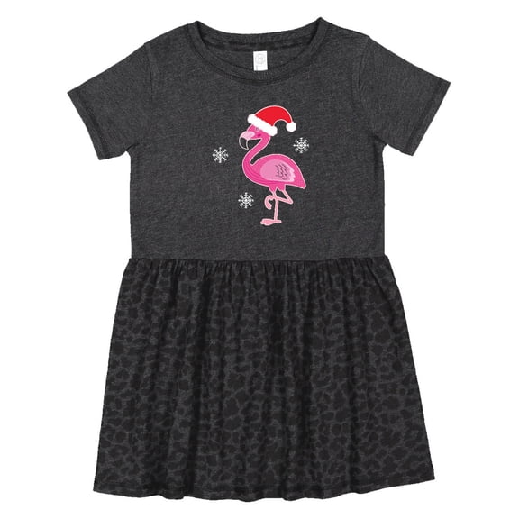 Inktastic Christmas Holiday Cute Flamingo Girls Toddler Dress