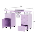 thumbnail image 7 of OmySalon Nail Desk Manicure Table for Nail Tech w/Electric Dust Collector, Portable Nail Table Station Beauty Salon Nail Supplies Acetone Resistant w/Lockable Wheels,Wrist Cushion, Cabinet & Drawers, 7 of 7