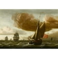thumbnail image 2 of Ludolf Bakhuysen 18x14 Black Ornate Wood Framed Double Matted Museum Art Print Titled - Ships at Sea, 2 of 5