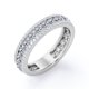 thumbnail image 4 of JeenMata Alianza de Boda de Eternidad con Doble Pavé de Moissanita de Talla Brillante Redonda de 0,75 Quilates Chapada en Oro Blanco de 18 K sobre Plata, 4 of 6