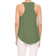 thumbnail image 2 of Fashion Summer Womens Loose Vest Fit Solid Color High Round Neck Racerback Tank Tops, 2 of 5