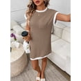 thumbnail image 6 of Women Casual A Line Dress Loose Fit Short Sleeve Round Neck Mid Length Summer Everyday Wear, 6 of 7