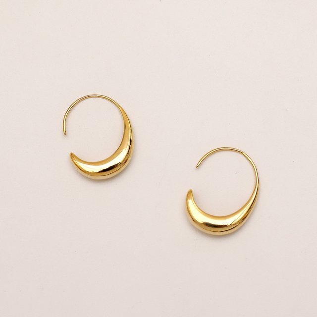 Pendientes colgantes de oro brillante con bolsa de 14 quilates con personalidad exagerada europea y americana, pendientes exquisitos que combinan con todo, oro ShuxiuWang 8390611608491