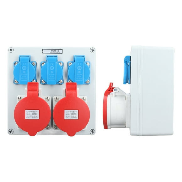 Outdoor Socket, Electrical Receptacle Box IP44 Waterproof 3Pcs 16A 250V EU Outlets for Home Bathroom