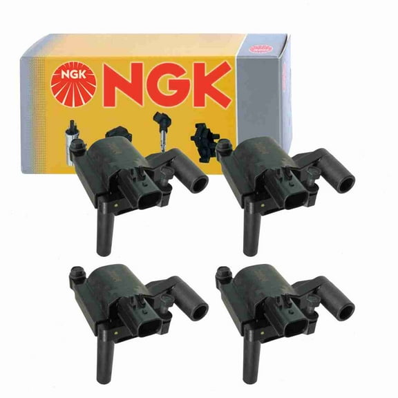 4 pc NGK 48687 Ignition Coils for 2505-303681 36-8071 56028394AB 56028394AC 56028394AD E1005 E408 GN10372 IC508 IC585 UF-378 UF-505 UF378 Spark Plug Wire Boot