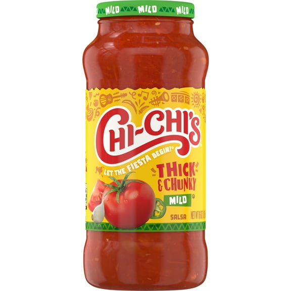 CHI-CHI'S Thick & Chunky Mild Salsa, Shelf Stable, Gluten Free, Chip Dip, 16 oz Glass Jarā