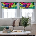 thumbnail image 4 of LALILO Kitchen Curtain Valance Colorful Graffiti Geometric Rod Pocket Window Curtain 52"x 18" Set of 2, 4 of 5