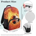 thumbnail image 7 of Aplkyhs Fire Soccer Pack School Backpack for Kids Age 6-18 Ergonomic Padded Adjustable Straps Large Capacity Water Resistant Bookbag for K-12 Students Daily School Travel, 7 of 7