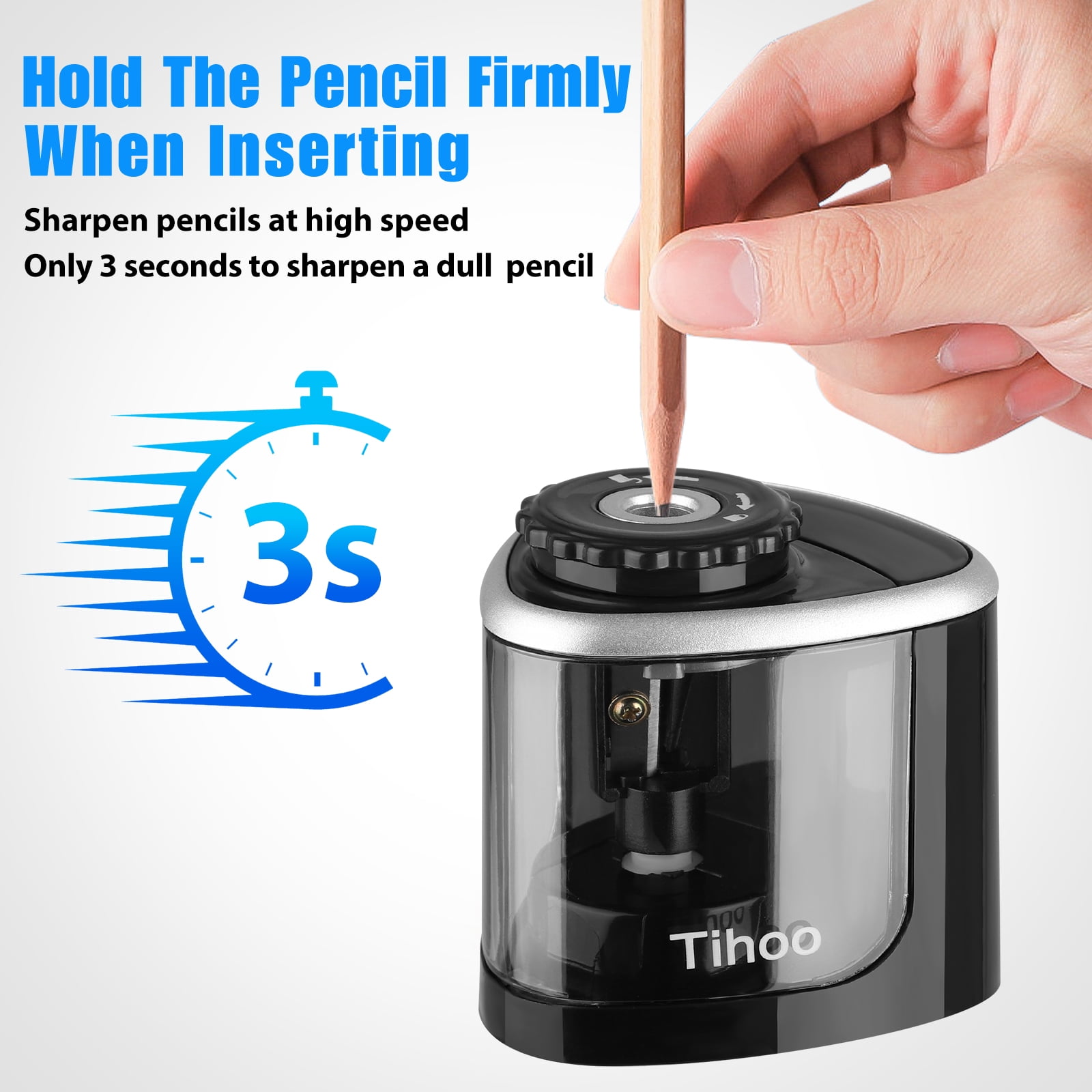 Automatic Safe Electric Touch Switch Pencil Sharpener Home Office Classroom Tool 