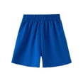 thumbnail image 5 of BXJX Boys Cotton Athletic Shorts Size 6 T, Elastic Waist Knee Length Casual Sports Summer Shorts for Kids Blue, 5 of 8