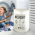 thumbnail image 4 of Stylish Patterned Linen Laundry Hamper Large Open Top Breathable Fabric For Home Durable And Easy Design, 4 of 5