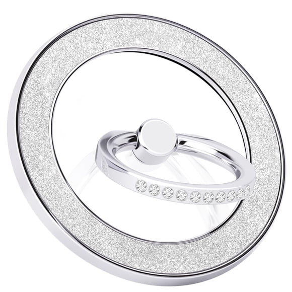 Soporte magnético YINHEXI para teléfono con forma de anillo con rotación de 360°, plateado
