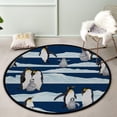 thumbnail image 2 of GZHJMY Kids Round Nursery Area Rug 4 ft Emperor Penguins Colored Washable Non-Slip Small Round Area Rug Throw Soft Cute Nursery Rug Non-Shed Lightweight Bathroom Rug for Dorm Kids Room Carpet Runner, 2 of 6