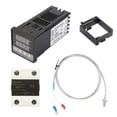 thumbnail image 1 of Kits de controlador de temperatura PID digital de CA de 0 a 400 ℃ + SSR de 25 A + termopar tipo K M6 de 1 m, 1 of 14