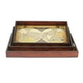 thumbnail image 3 of Set Of 3 Vintage Map And Wood Veneer Topped Storage Trays, 3 of 6