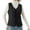 Black#039, variant on Xyxonk Women Quilted Puffer Vest Sleeveless Collarless Lightweight Button Down Padded Gilet Warm Fleece Lined Coat with Pockets,Dark Gray L
