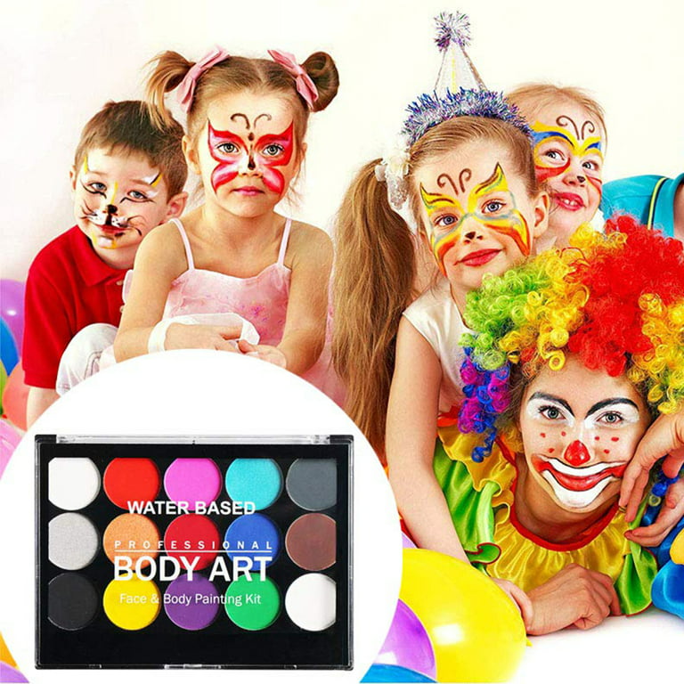 Hypoallergenic Safe Non-Toxic Water Based Face Body Paint Kit For Halloween  Party Face Painting