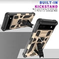 thumbnail image 5 of Compatible for Google Pixel 6a Case w/Tempered Glass Screen Protector [Military Grade] Ring Car Mount Kickstand Shockproof Hard Phone Case - Gold, 5 of 6