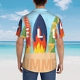 thumbnail image 4 of Sikiie Hello Summer3 Print Men's Hawaiian Shirt, Summer Beach Button Pocket Short Sleeve T-Shirt,X-Large, 4 of 7