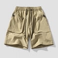 thumbnail image 2 of Big & Tall Men's Cargo Shorts Quick Dry 8" Inseam Knee Length Elastic Waist Drawstring Utility Short Pants with Zipper Pockets for Outdoor Hiking Fishing Golf, 2 of 5