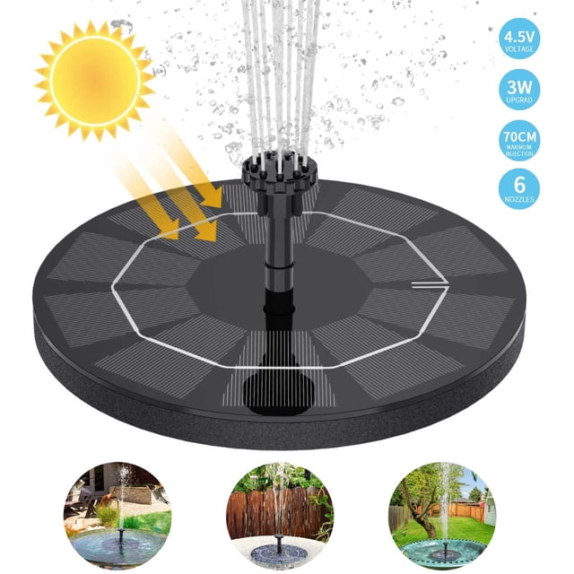 Fuente solar con panel solar de 3W, batería incorporada de 1200 mAh, bomba de estanque solar Sin marca ninguno