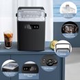 Auseo Countertop Portable Ice Maker, Self-Cleaning with Handle, Ice Scoop, 2 Sizes of Bullet Ice Cubes, for Home/Kitchen/Office-Black